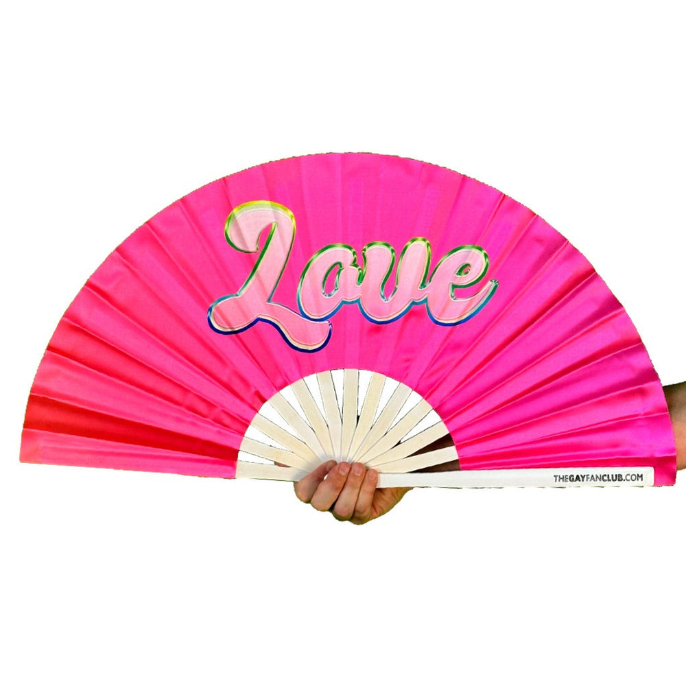 Love Fan (UV) - UV-reactive Rave Hand Fan - The Gay Fan Club