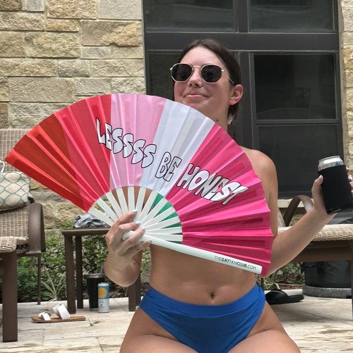 Lessss Be Honest Fan | Lesbian Pride Hand Fan | The Gay Fan Club