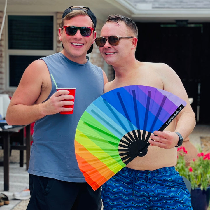 Taste The Rainbow Fan - hand fan for Pride - rainbow folding fan  - The Gay Fan Club® 