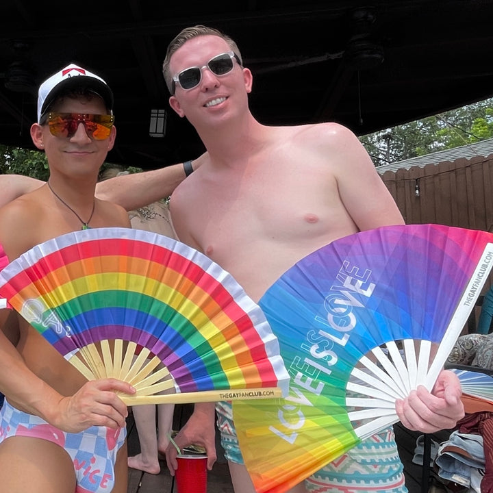 Love Is Love Rainbow Fan | Pride Hand Fan | The Gay Fan Club