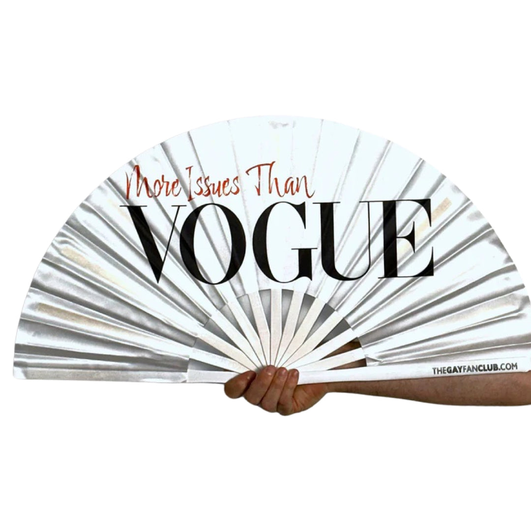 Vogue Fan - white hand fan -   Madonna inspired drag fan - The Gay Fan Club