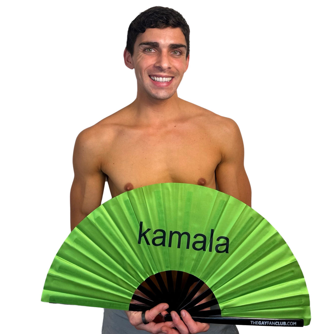 Kamala Is Brat Fan - Kamala Harris Hand Fan - The Gay Fan Club