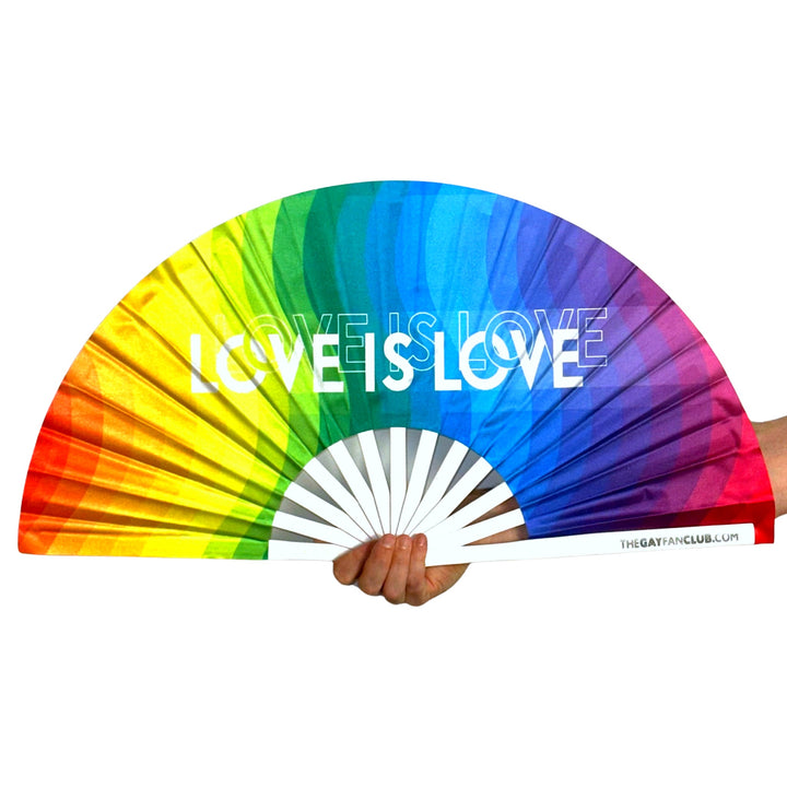 Love Is Love Rainbow Fan | Pride Hand Fan | The Gay Fan Club