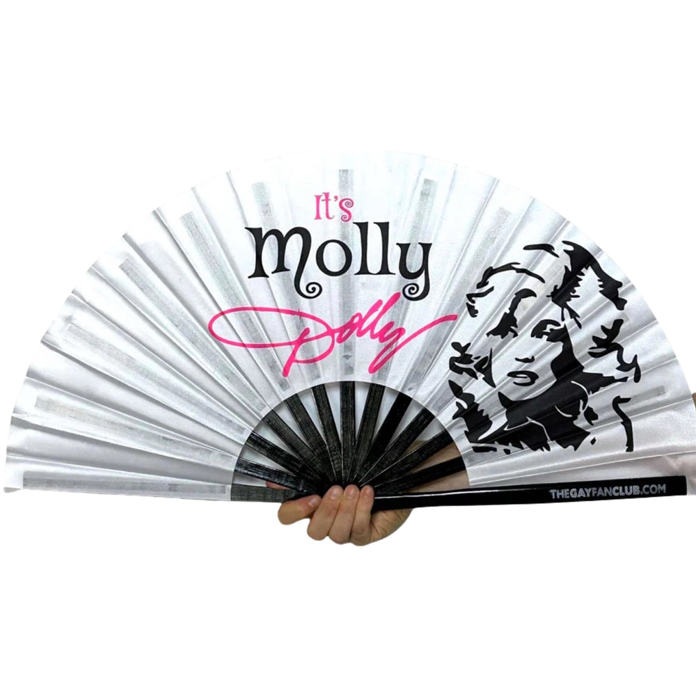 Molly Dolly Fan (UV) - hand fan for raves - Dolly Parton mdma Fan - The Gay Fan Club® 