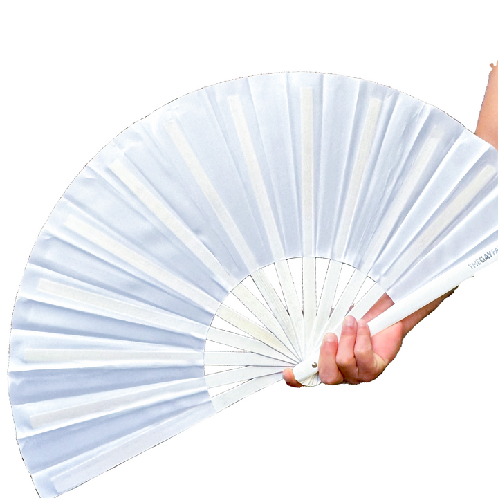 The White Fan - Uv-reactive white hand fan - The Gay Fan Club