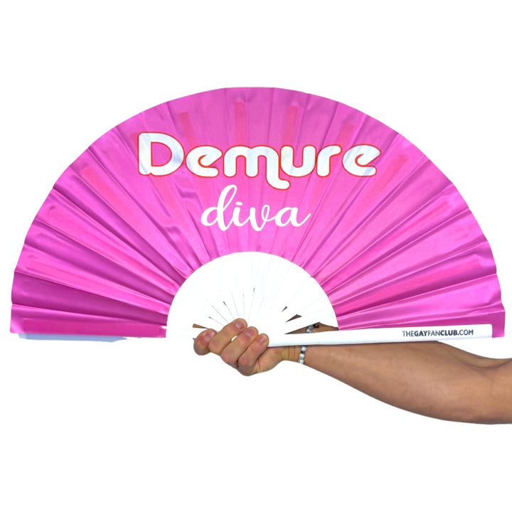 Demure Diva Fan - Very Demure Rave Folding Hand Fan - The Gay Fan Club