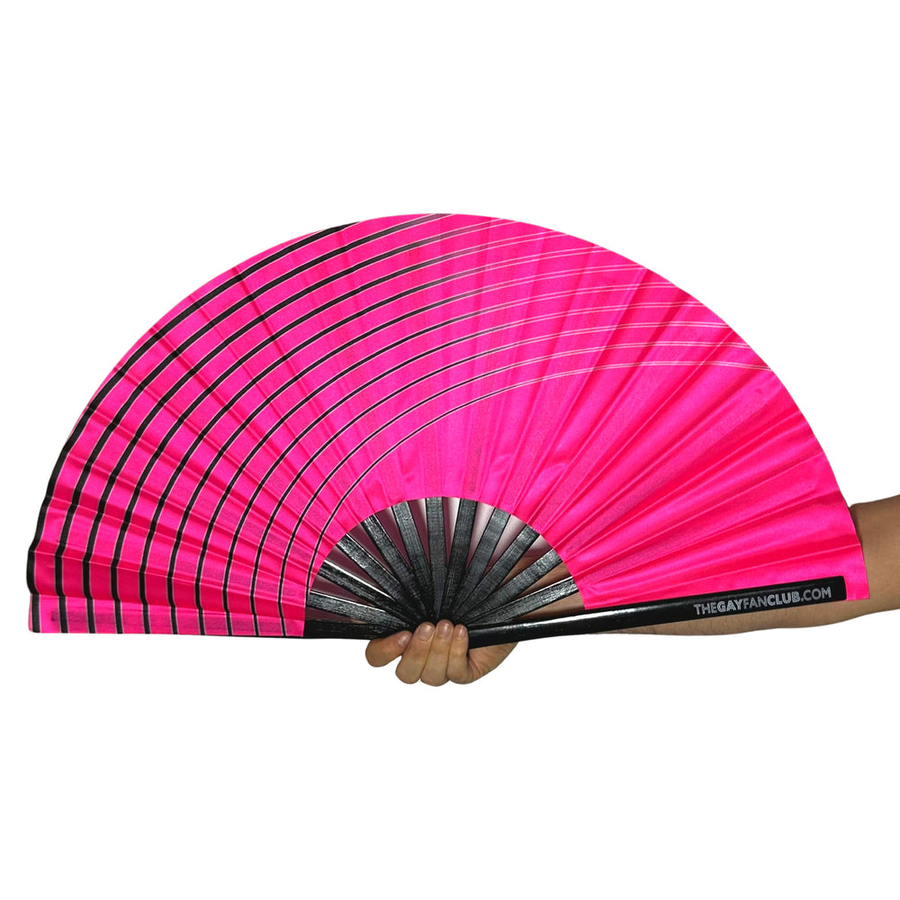 Wave Fan (UV) Pink Hand Fan - The Gay Fan Club