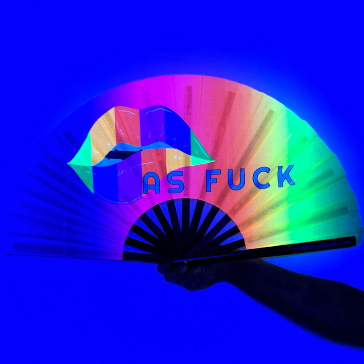 Gay As Fuck Fan - UV reactive hand fan for Pride - The Gay Fan Club