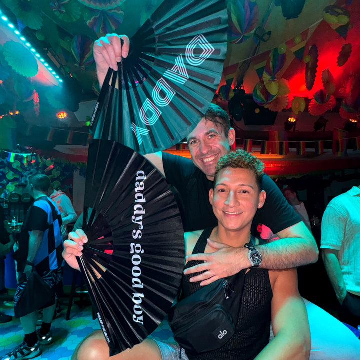 Daddy’s Good Boy - Black hand fan for raves - The Gay Fan Club