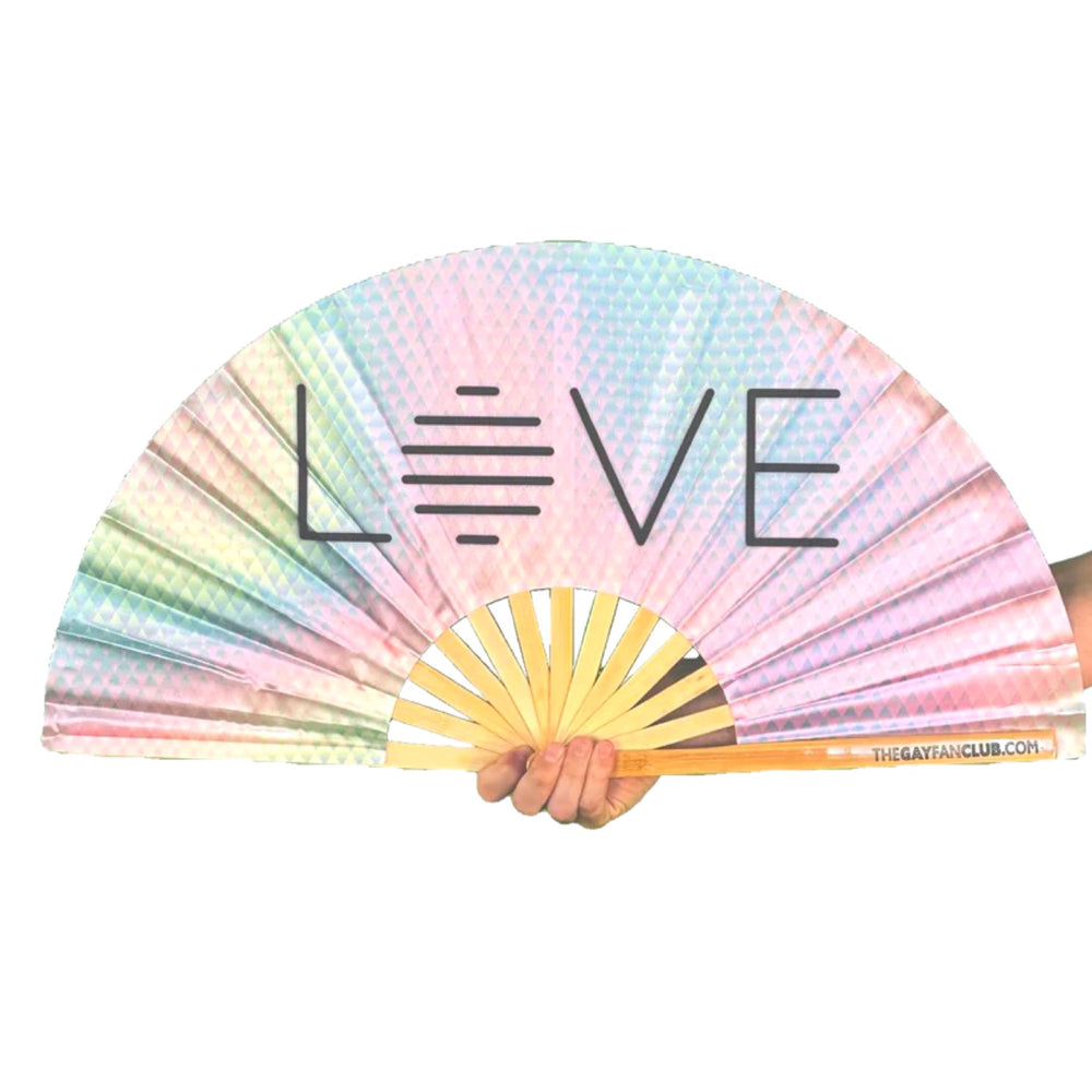 One Love Fan UV - uv-reactive hand fan -Rave Fan - The Gay Fan Club