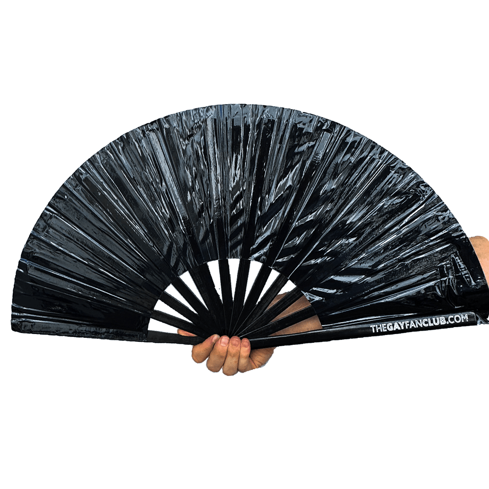 Onyx Rave Fan | Black Festival Hand Fan | The Gay Fan Club