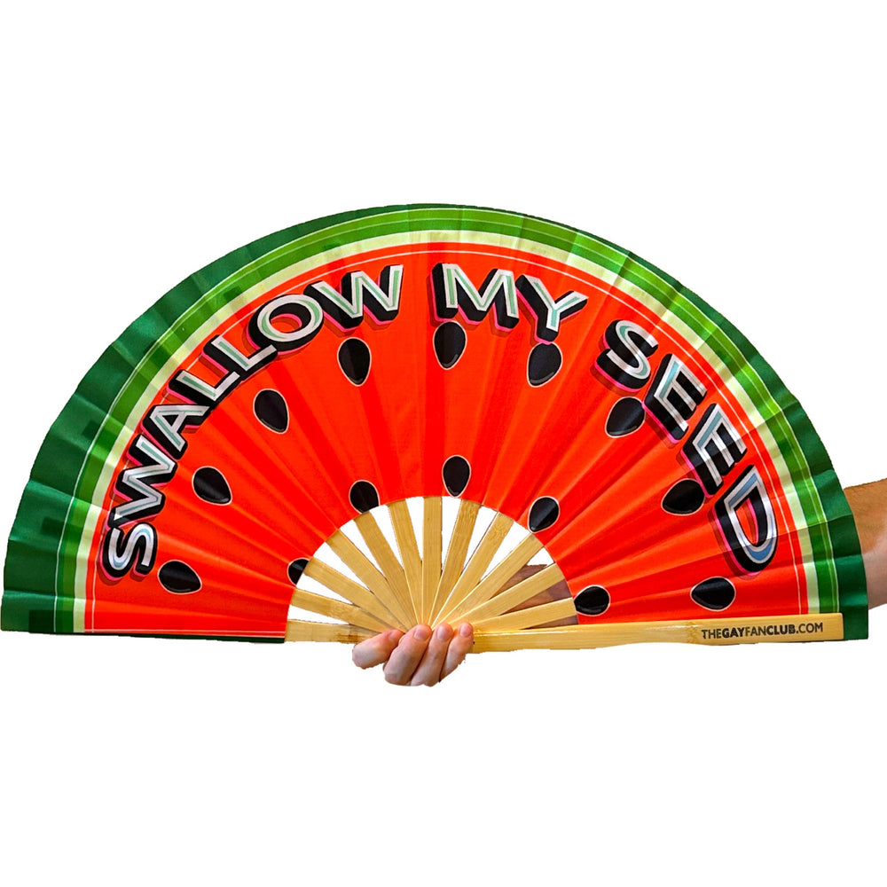 Watermelon Fan (UV) - uv-reactive rave hand fan - The Gay Fan Club